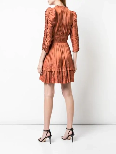 Shop Ulla Johnson Luisa Ruched Mini Dress In Orange