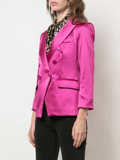 Shop Veronica Beard Fitted Double Breasted Blazer In Pink