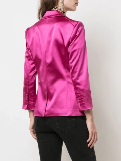 Shop Veronica Beard Fitted Double Breasted Blazer In Pink