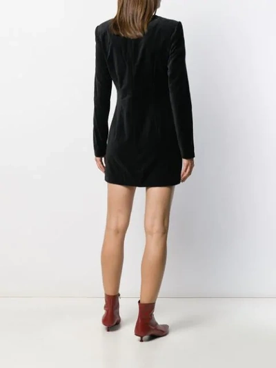Shop Rotate Birger Christensen Velour Draped Mini Dress In Black