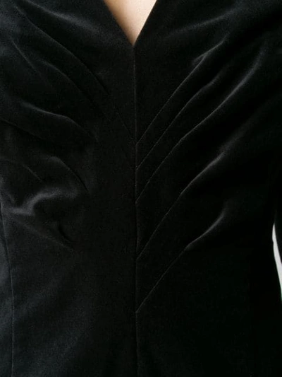 Shop Rotate Birger Christensen Velour Draped Mini Dress In Black