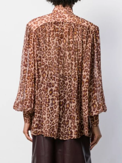 Shop Zimmermann Leopard Print Blouse In Brown