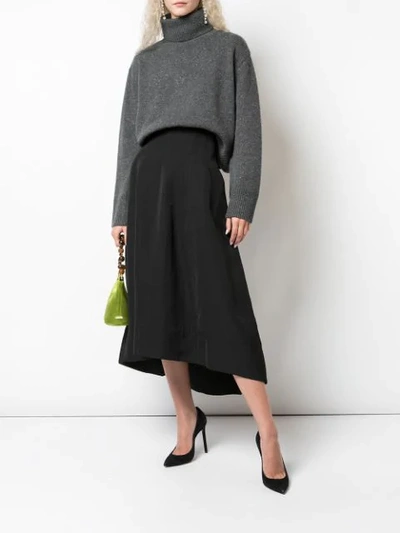Shop Co High Waisted Midi Skirt In Black
