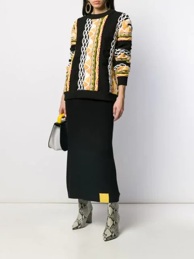 Shop Aalto Color-block Knit Skirt In Black