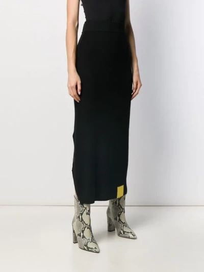 Shop Aalto Color-block Knit Skirt In Black