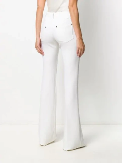 Shop Tom Ford Maxi Zip Flared Trousers In White