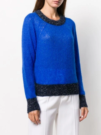 Shop Pinko Ribbed Sweatshirt - Blue