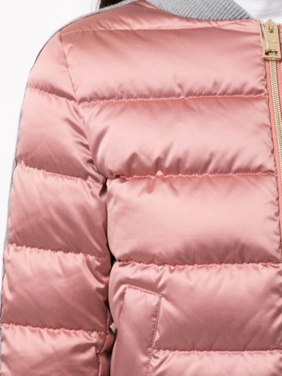 Shop Herno Cropped Bomber Jacket In 4125 Pink