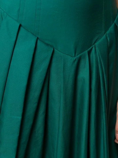 Shop Khaite Long Pleated Dress In Green