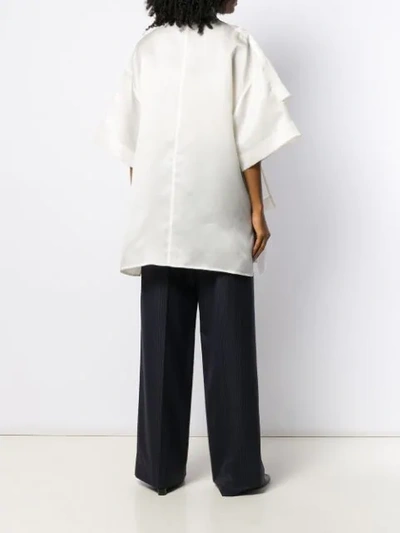 Shop Nina Ricci Oversized Asymmetric Shirt In White