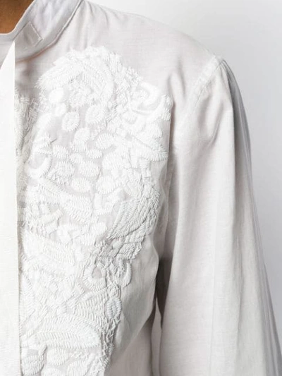 Shop Ann Demeulemeester Embroidered Floral Blouse In White