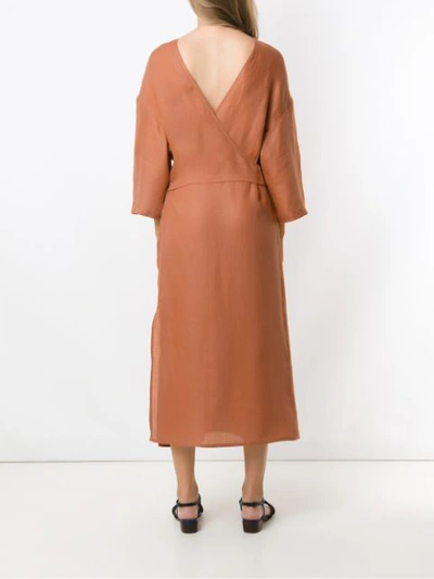 Shop Andrea Marques Belted Relaxed Fit Dress In Brown