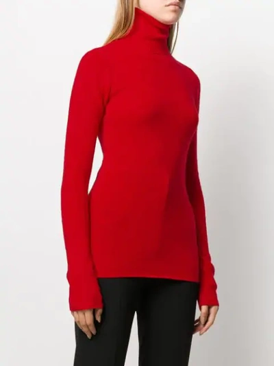 Shop Barbara Bui Turtleneck Ribbed Jumper In 33 Red