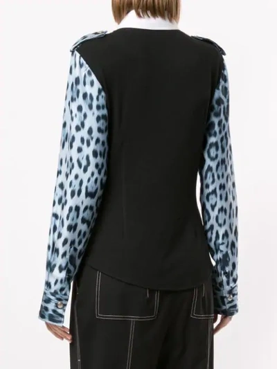 Shop Roberto Cavalli Leopard Print Shirt In Blue