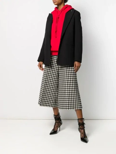 Shop Gucci Houndstooth Print Cropped Trousers In Black