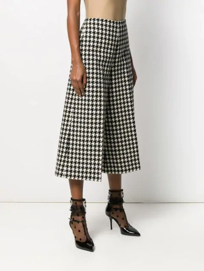Shop Gucci Houndstooth Print Cropped Trousers In Black