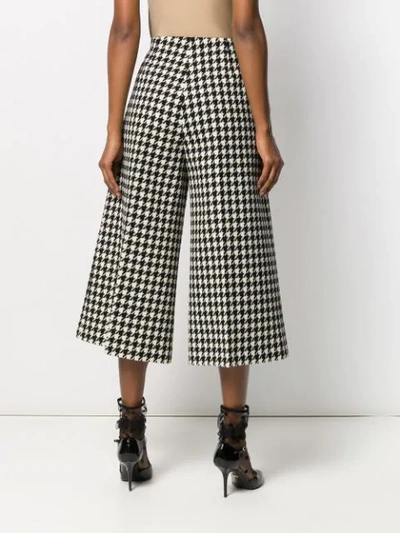 Shop Gucci Houndstooth Print Cropped Trousers In Black