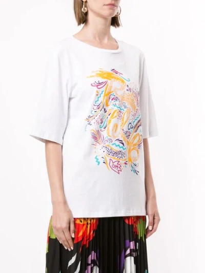 Shop Romance Was Born Step Into Paradise Print T-shirt In White