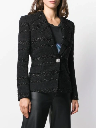 Shop Balmain Slim-fit Bouclé Tweed Jacket In Black