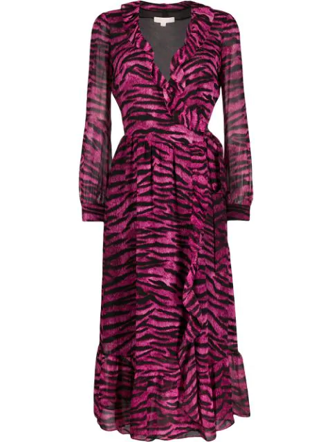 pink and black tiger print dress