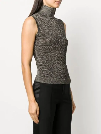 Shop Chloé Knitted Metallic Top In Black