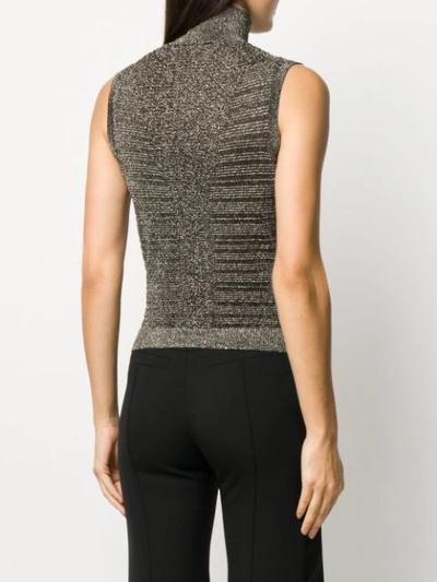 Shop Chloé Knitted Metallic Top In Black