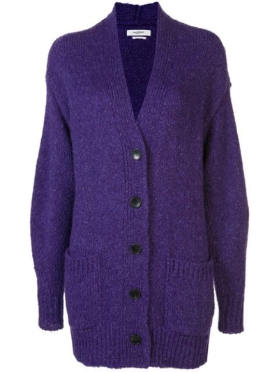Shop Isabel Marant Étoile Oversized Long Cardigan In Purple