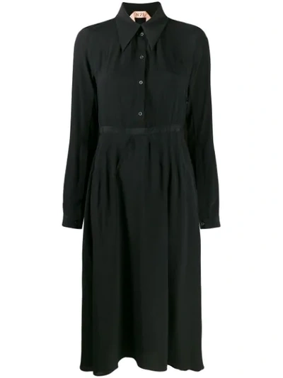 Shop N°21 Midi Shirt Dress In Black