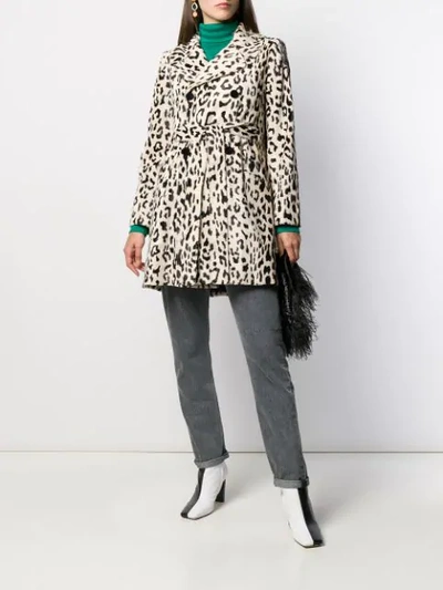 Shop Dolce & Gabbana Double-breasted Leopard Coat In Neutrals