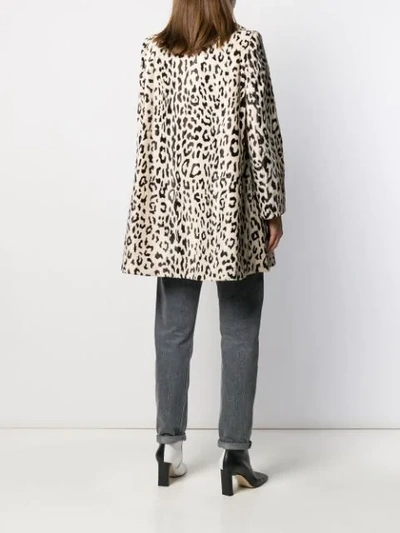 Shop Dolce & Gabbana Double-breasted Leopard Coat In Neutrals