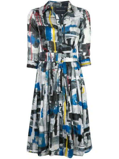 Shop Samantha Sung Audrey Abstract Print Dress In Multicolour