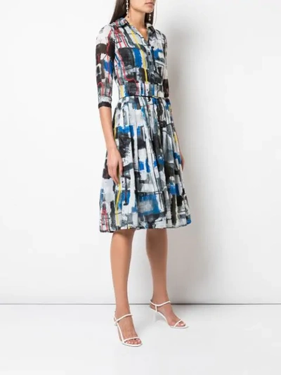 Shop Samantha Sung Audrey Abstract Print Dress In Multicolour