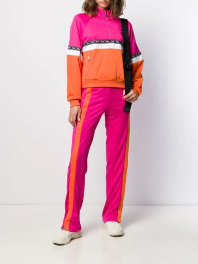 Shop Fila Contrast Stripe Track Pants In Pink