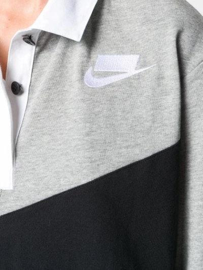 Shop Nike Crop Polo Top In Grey