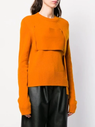 Shop Bottega Veneta Woven Cashmere Jumper - Orange