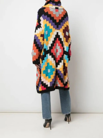 Shop Alice And Olivia Astrid Geometric Cardi-coat In Multi