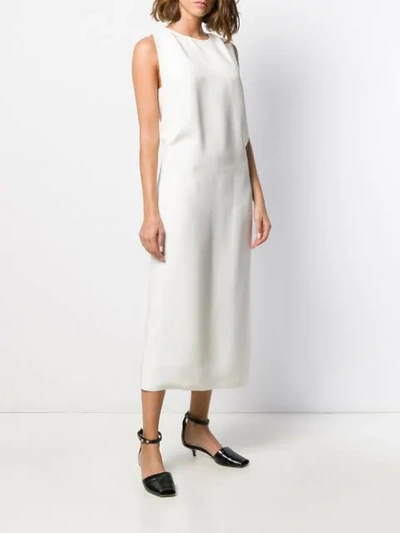 Shop Helmut Lang High Neck Dress In Salt