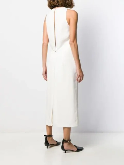 Shop Helmut Lang High Neck Dress In Salt