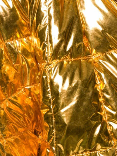 Shop Ienki Ienki Pyramide Metallic Padded Coat In Gold