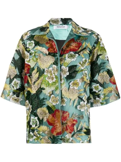 Shop Richard Quinn Bead-embellished Jacket In Green