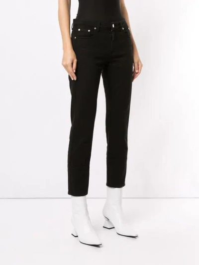 Shop Msgm Slim Fit Trousers In Black