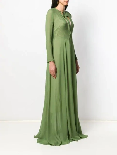 Shop Forte Forte Chiffon Maxi Dress In Green