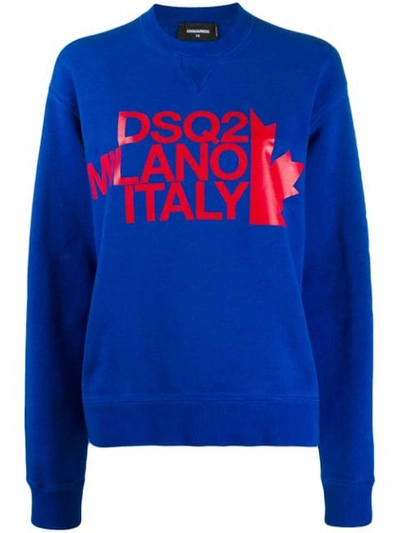 Shop Dsquared2 Logo-print Sweatshirt In Blue