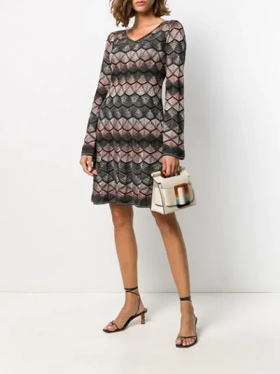 Shop M Missoni Lamé Knitted Midi Dress In Rosa