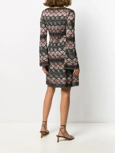 Shop M Missoni Lamé Knitted Midi Dress In Rosa