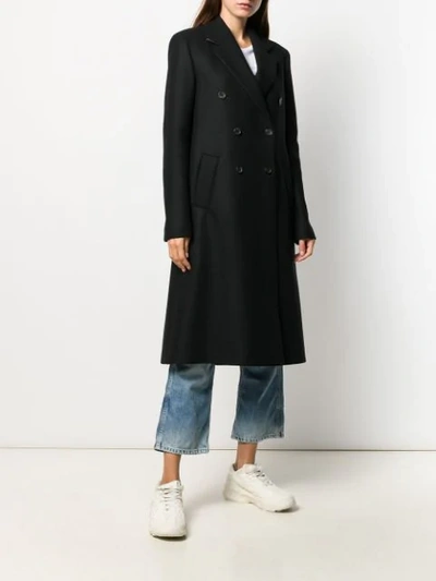 Shop Ps By Paul Smith Double Buttoned Coat In Black