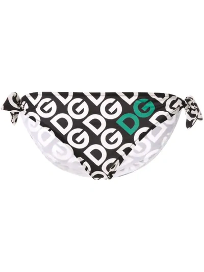 Shop Dolce & Gabbana Logo Bikini Bottoms In Black