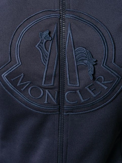 Shop Moncler Logo Sports Jacket In Blue