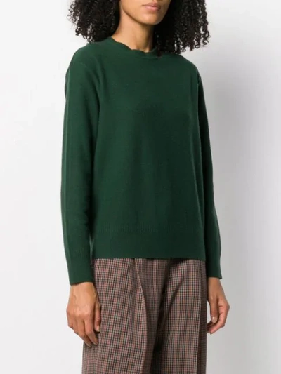 Shop Stella Mccartney Split-neck Boiled Sweater In Green