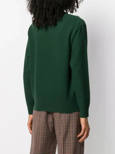Shop Stella Mccartney Split-neck Boiled Sweater In Green